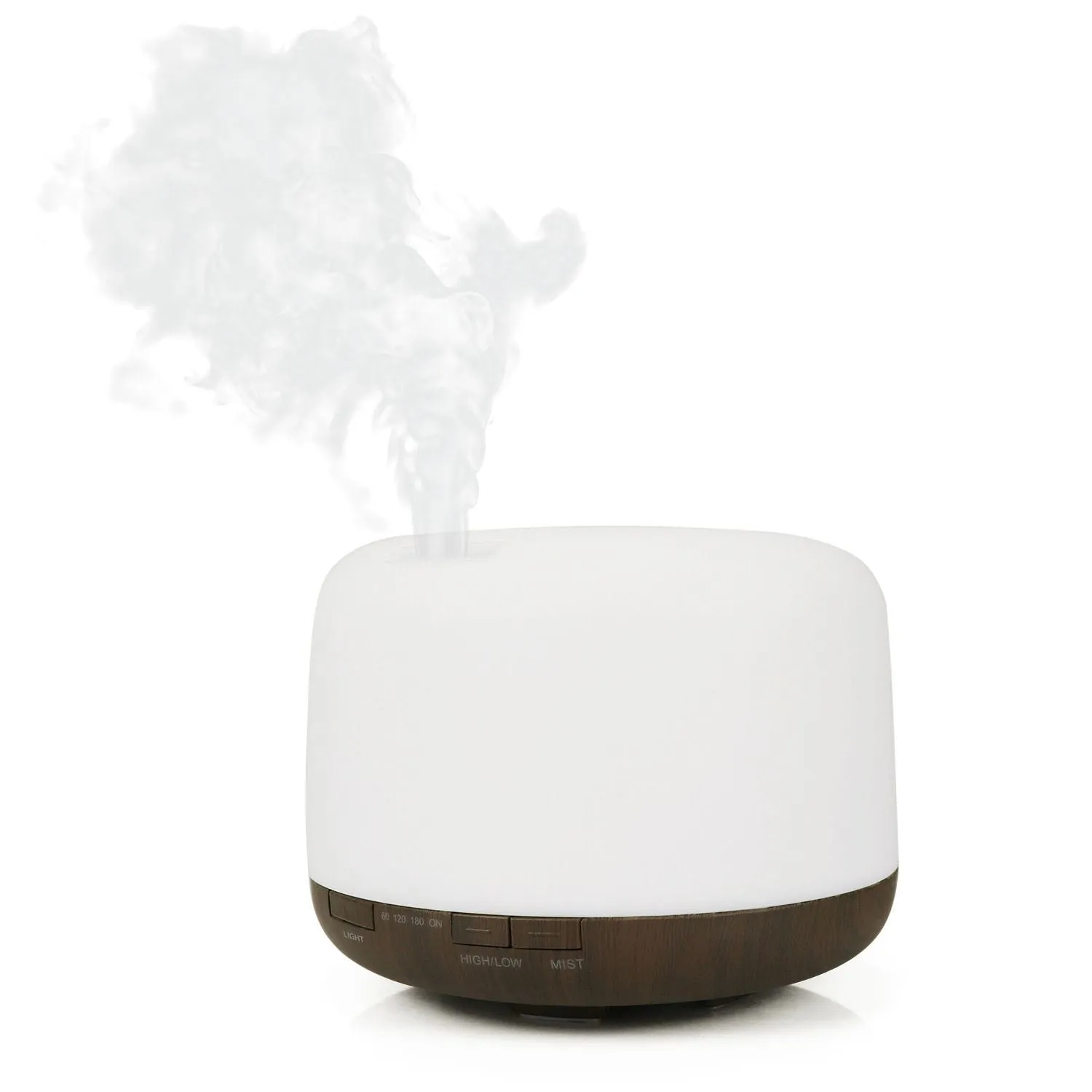 5-in-1 LED Aromatherapy Essential Oil Diffuser | 500ml | Dark Wood Base