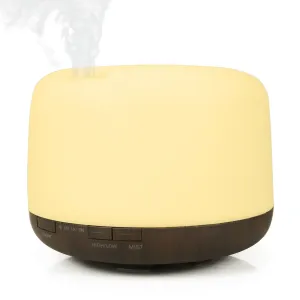 5-in-1 LED Aromatherapy Essential Oil Diffuser | 500ml | Dark Wood Base