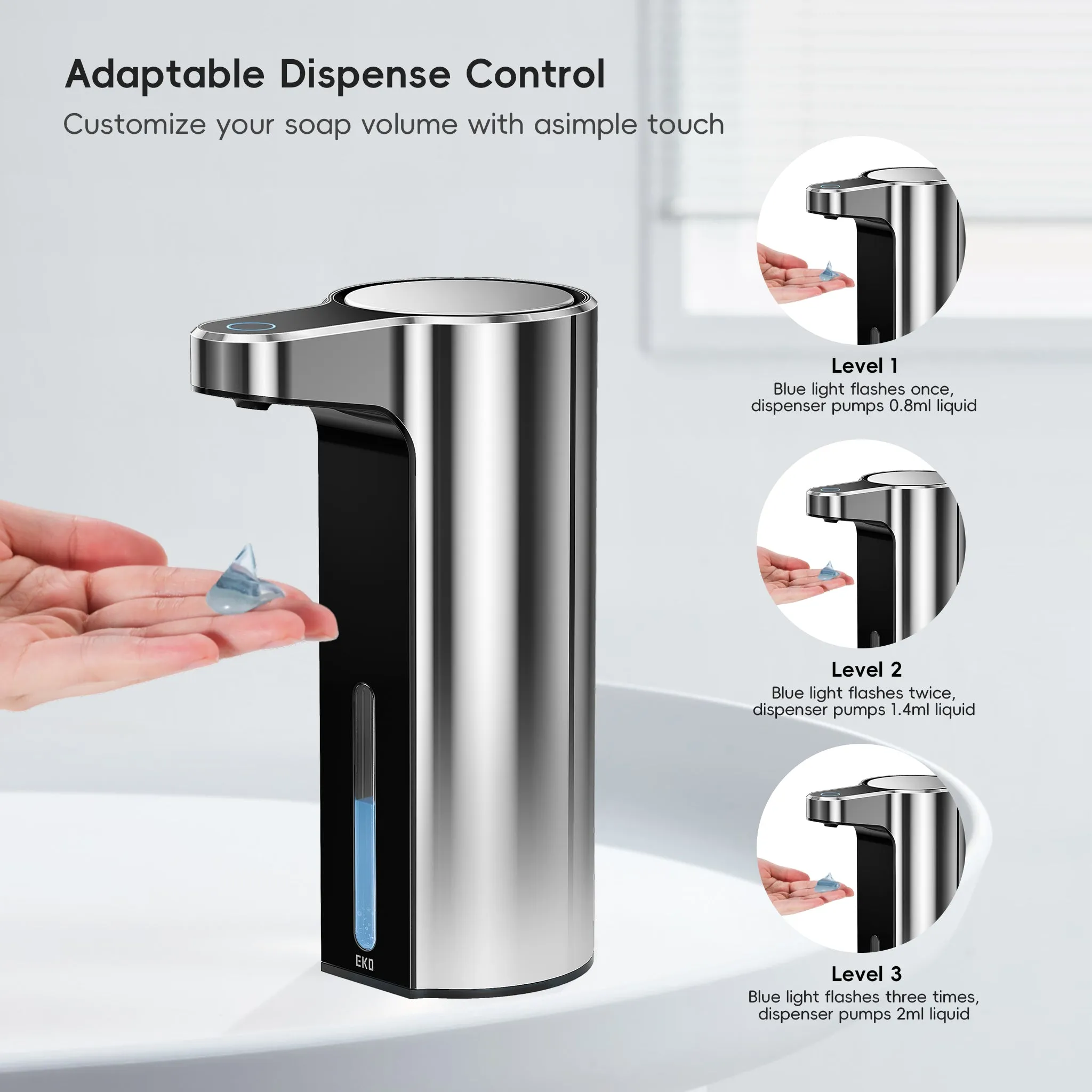 Aroma Smart Liquid Soap Dispenser - Chrome Metallic
