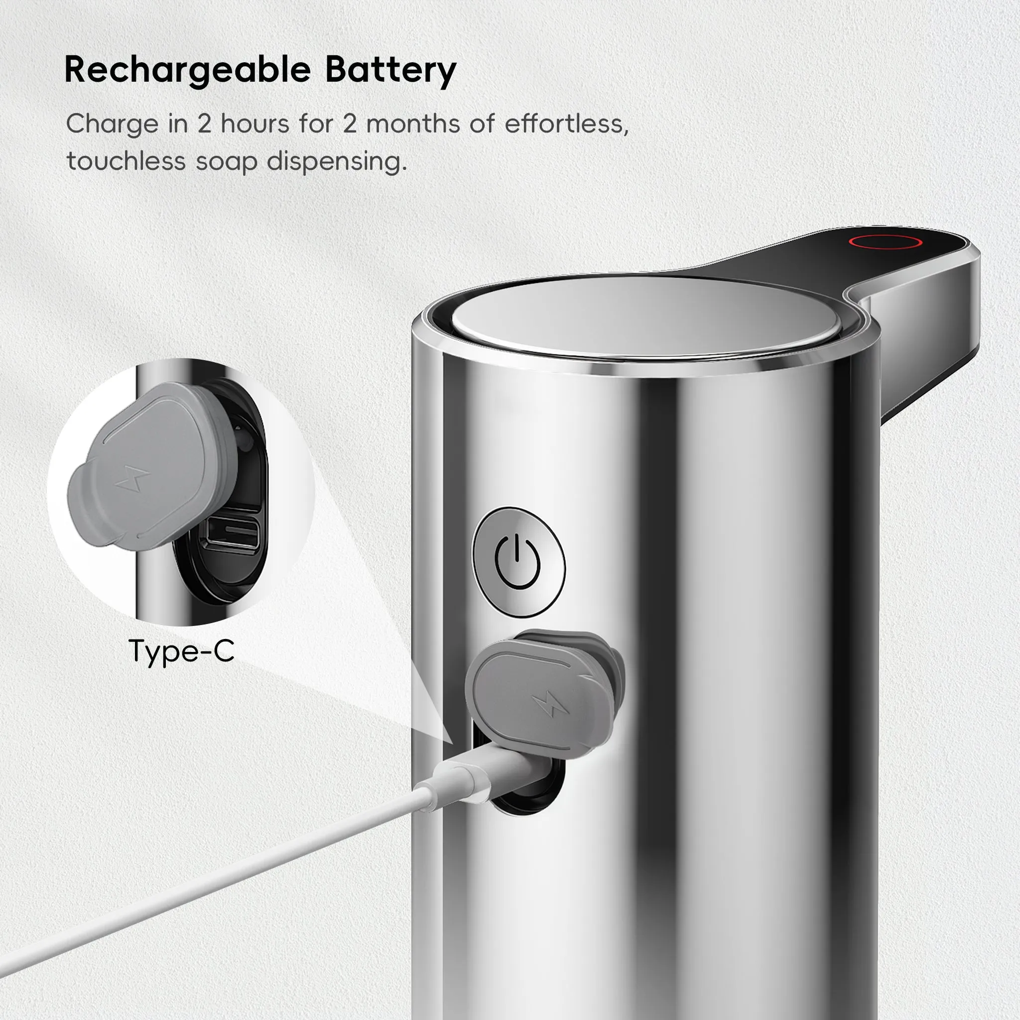 Aroma Smart Liquid Soap Dispenser - Chrome Metallic
