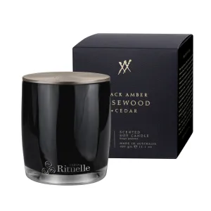 Black Amber, Rosewood & Cedar Scented Soy Candle