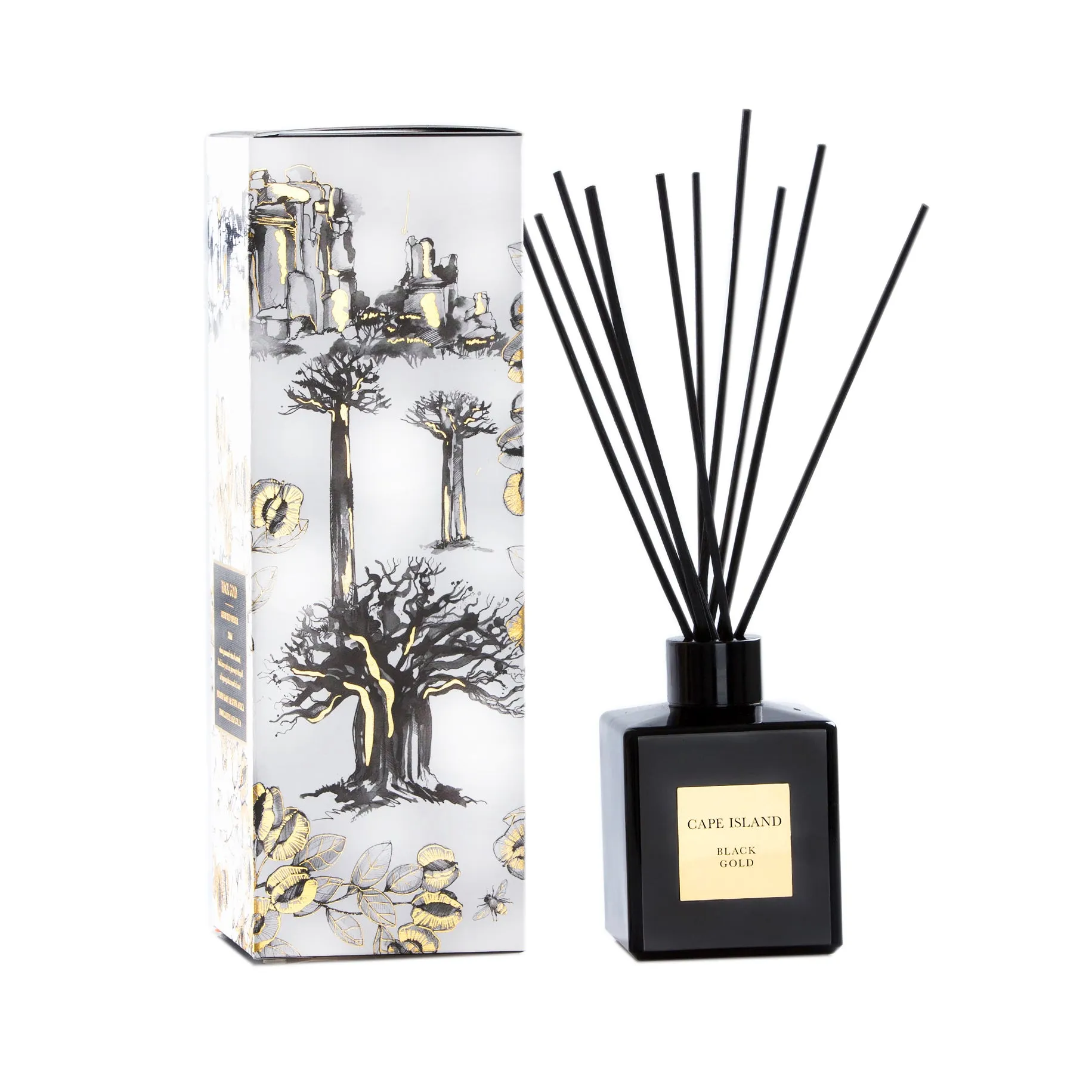 Cape Island Illustrated Diffuser Black Gold