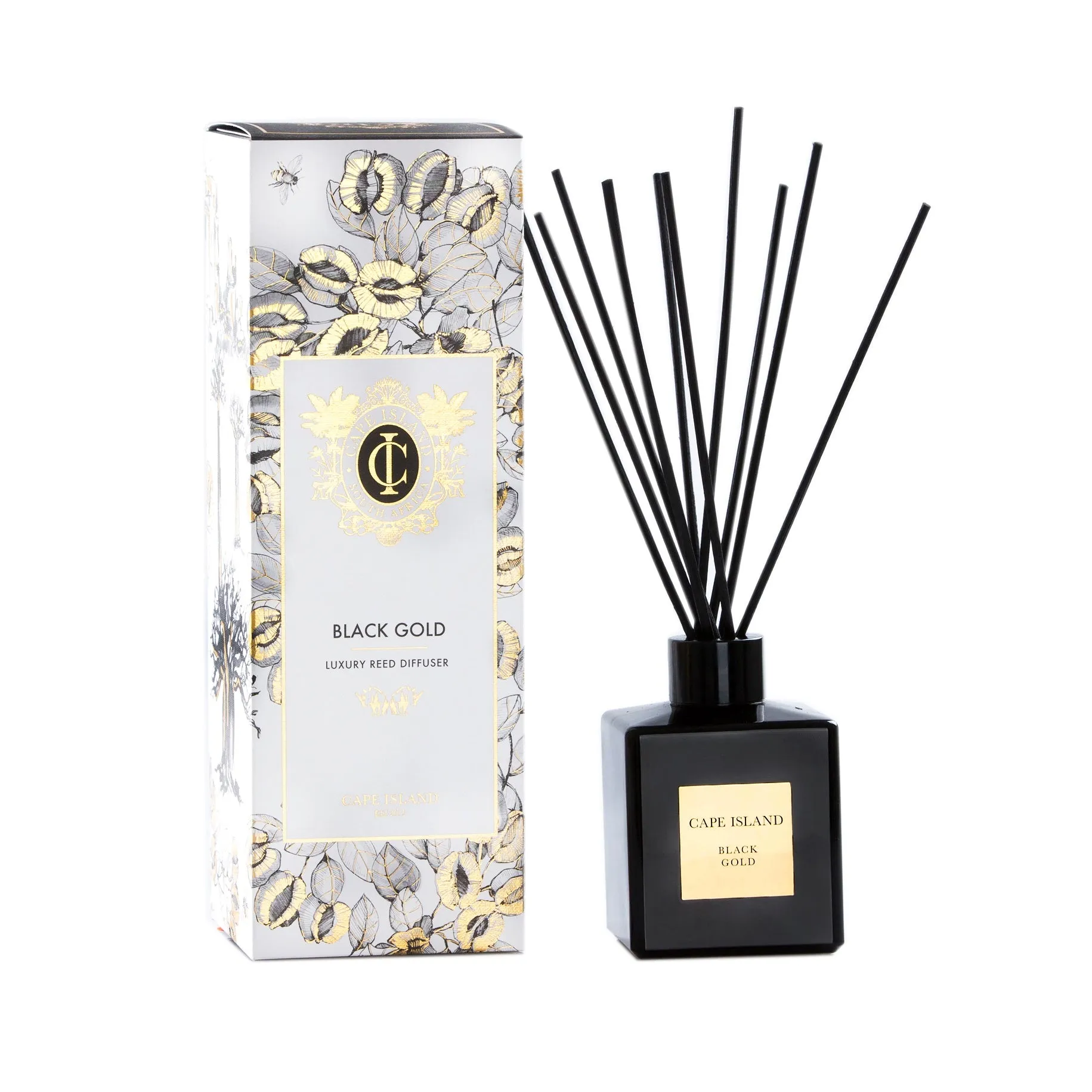 Cape Island Illustrated Diffuser Black Gold
