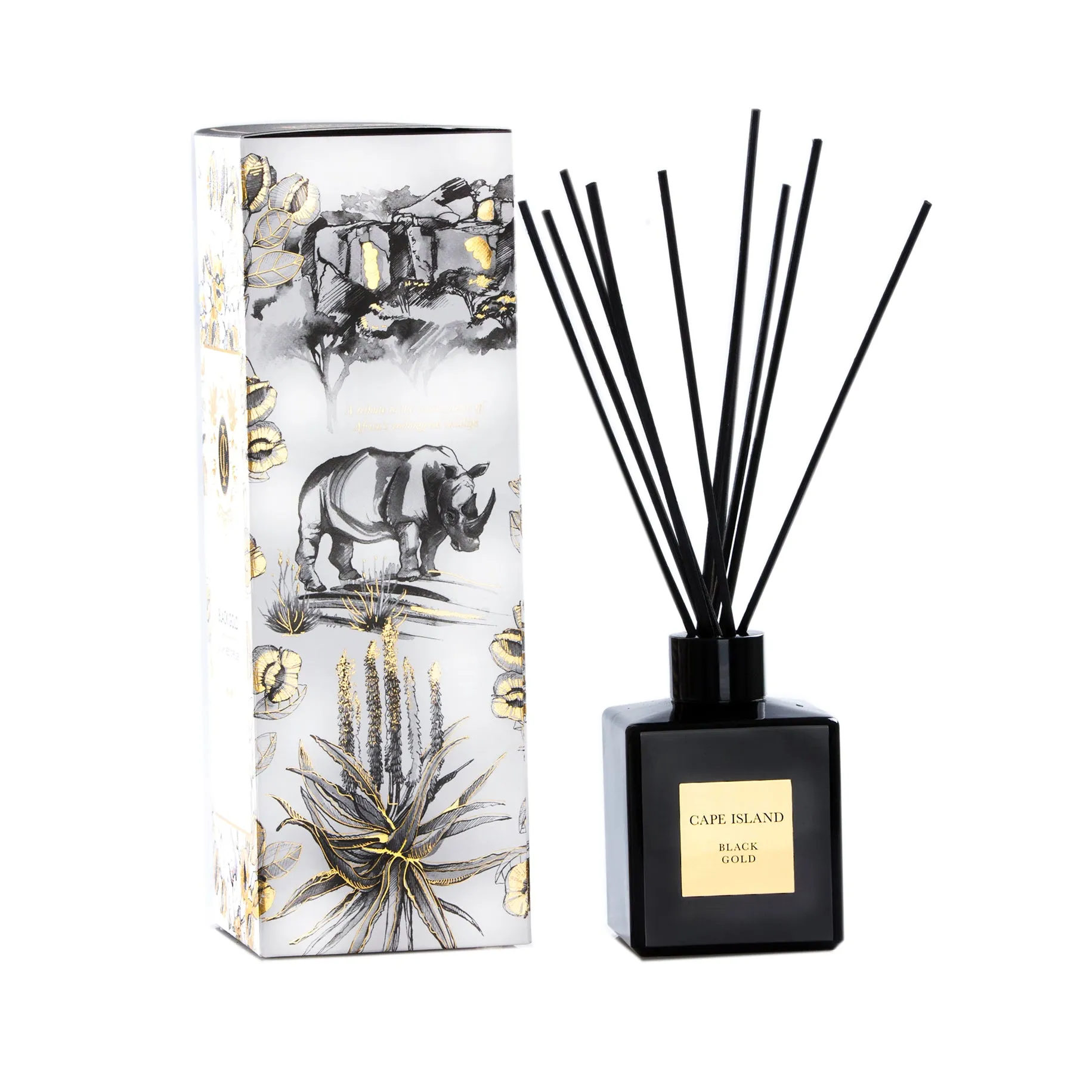 Cape Island Illustrated Diffuser Black Gold