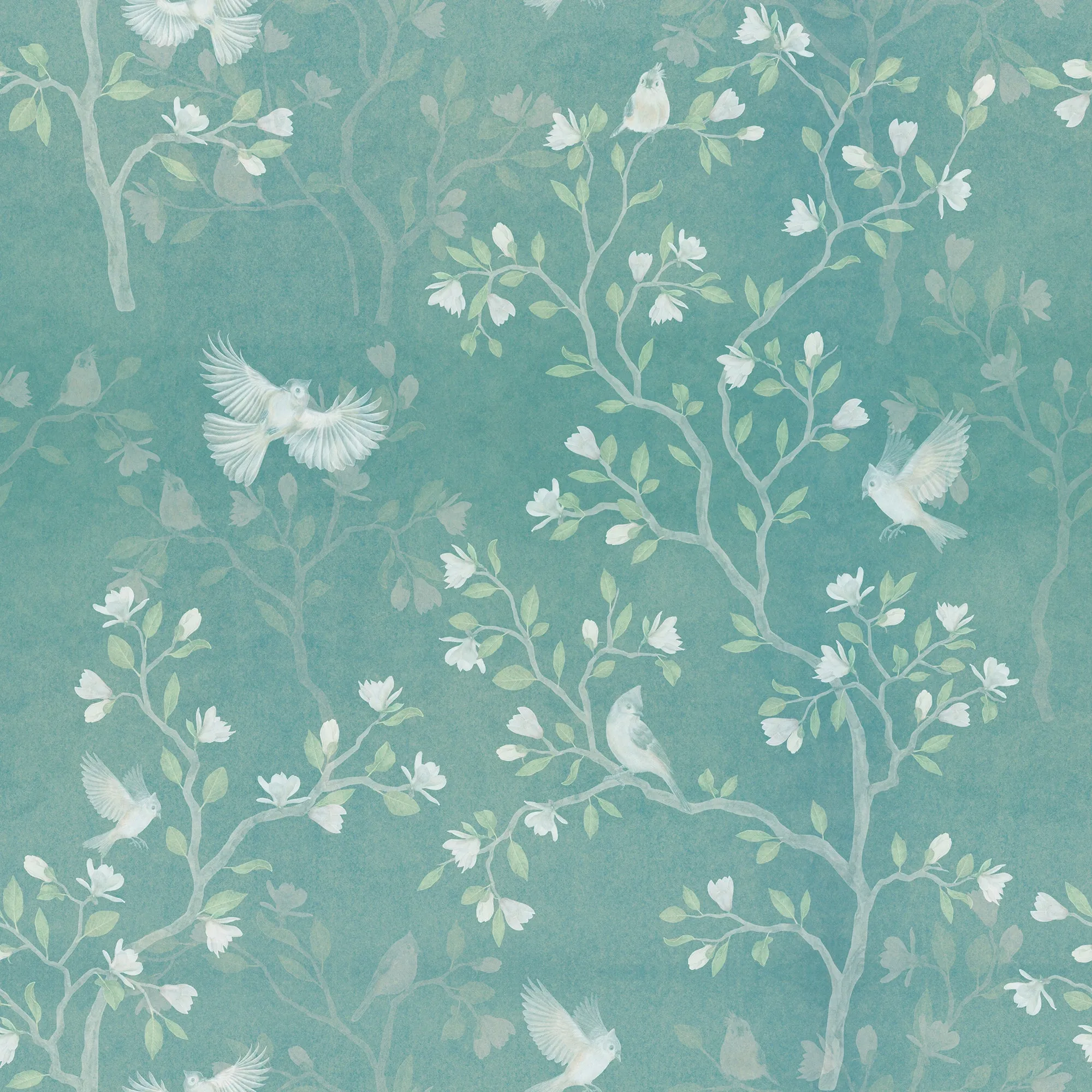 Chinoiserie Magnolia Bird Wallpaper Peel and Stick