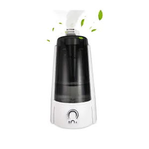 E-Macht Quiet Ultrasonic Cool Mist Humidifier 5L w/ Auto Shut-Off Adjustable Mist Output Double 360°Nozzle Negative Ion, Black