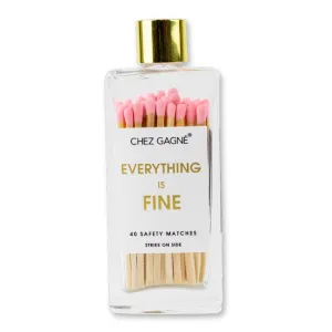 Everything Is Fine Matches - Glass Bottle Matchsticks Light Pink