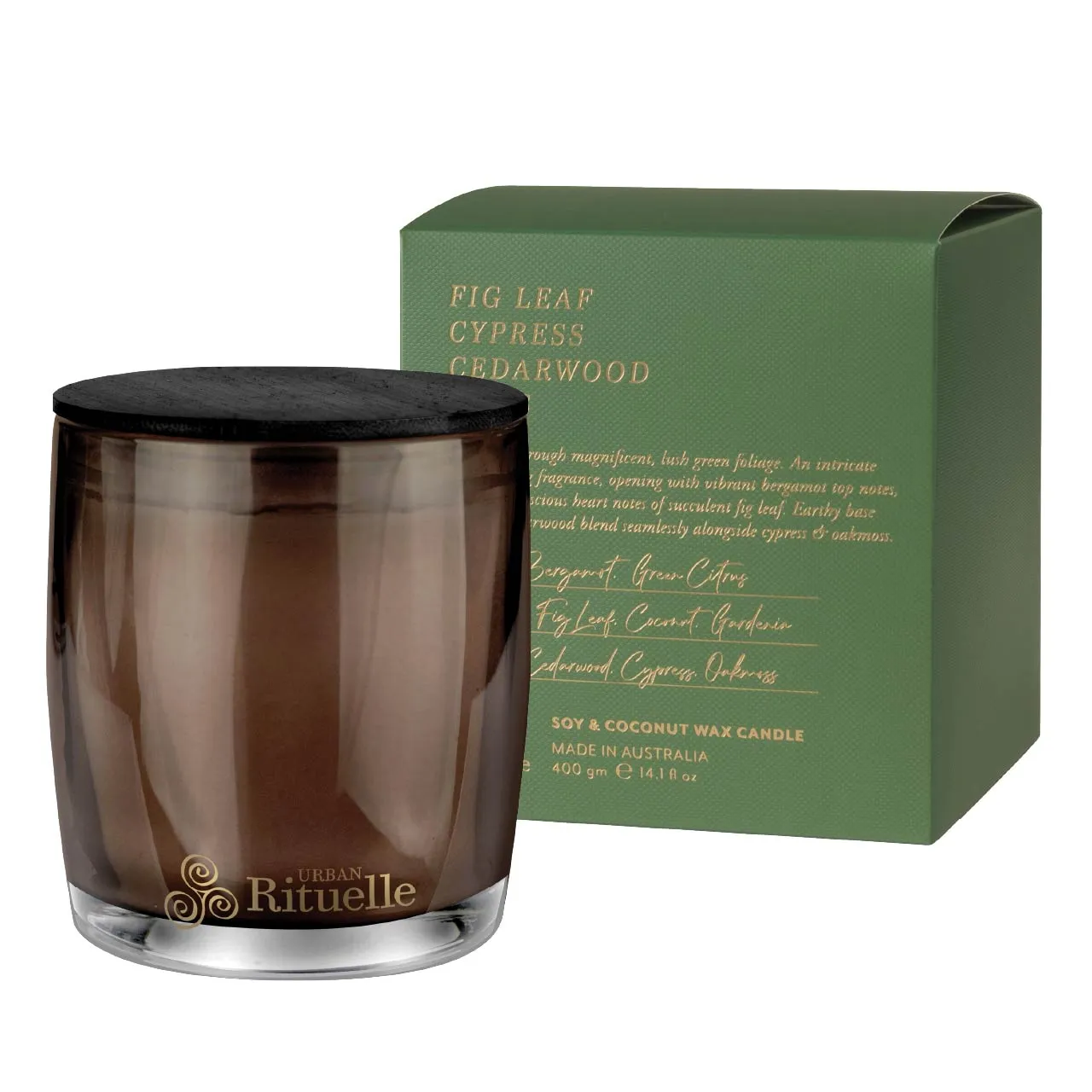 Fig Leaf, Cypress, Cedarwood, Moss Scented Soy Candle