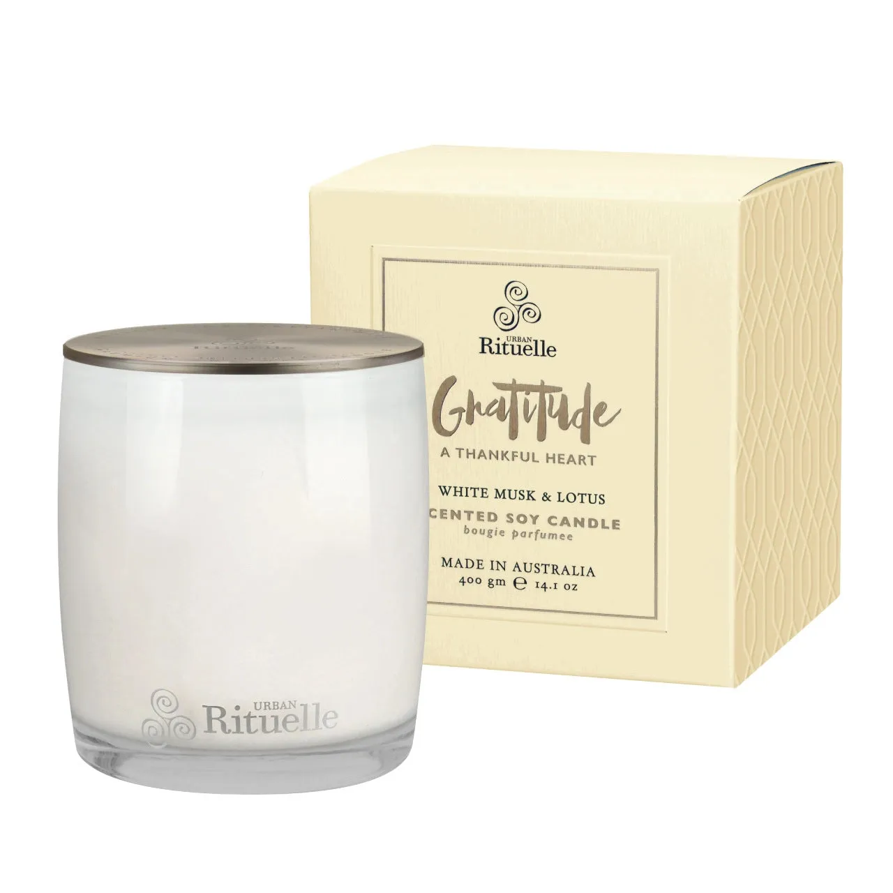 Gratitude • White Musk & Lotus Scented Soy Candle