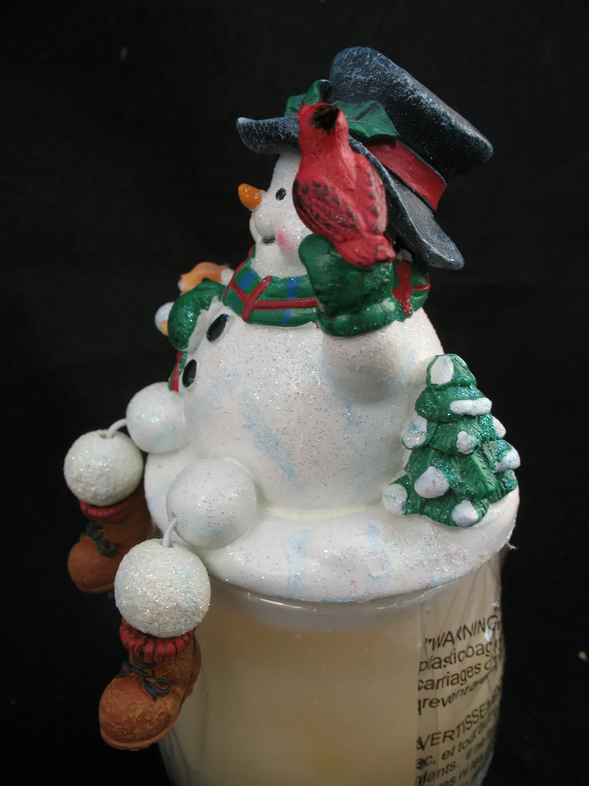 NEW AVON Christmas Holiday WINTER SNOWMAN Figurine SCENTED Perfume CANDLE GLASS JAR Box Candles Decors