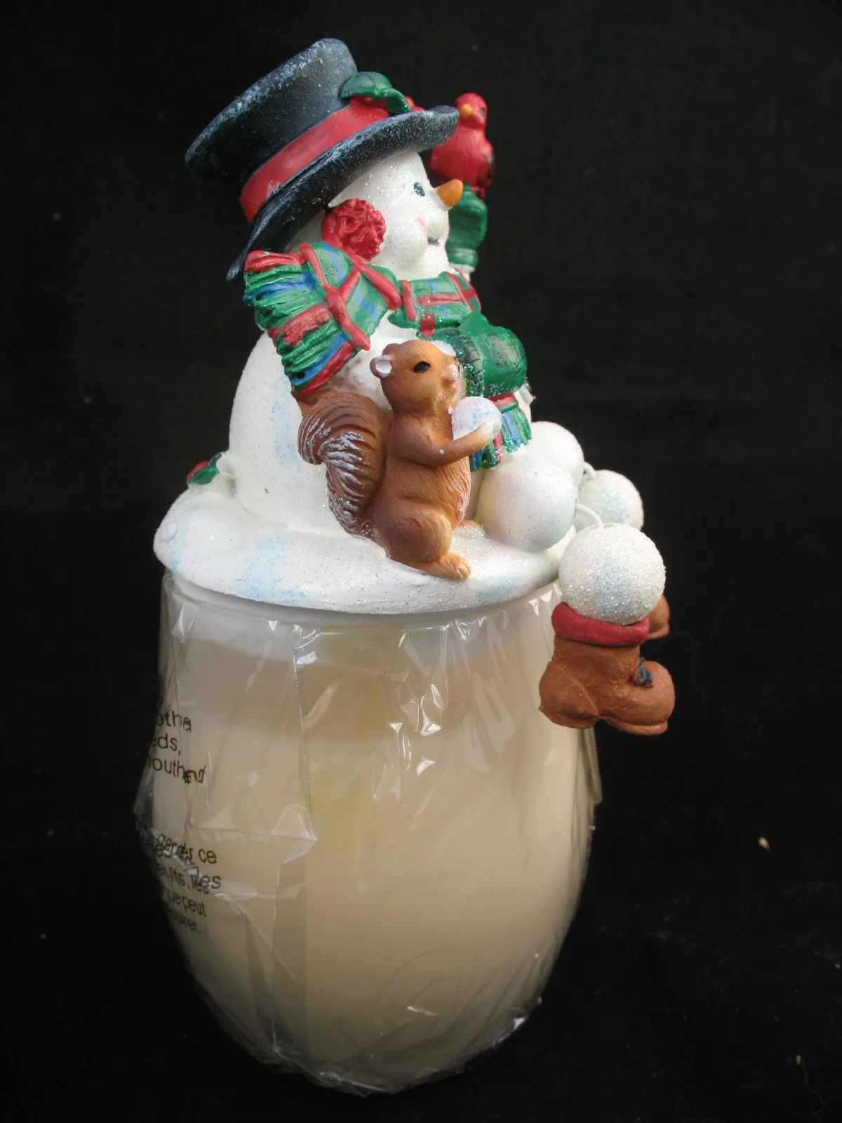 NEW AVON Christmas Holiday WINTER SNOWMAN Figurine SCENTED Perfume CANDLE GLASS JAR Box Candles Decors