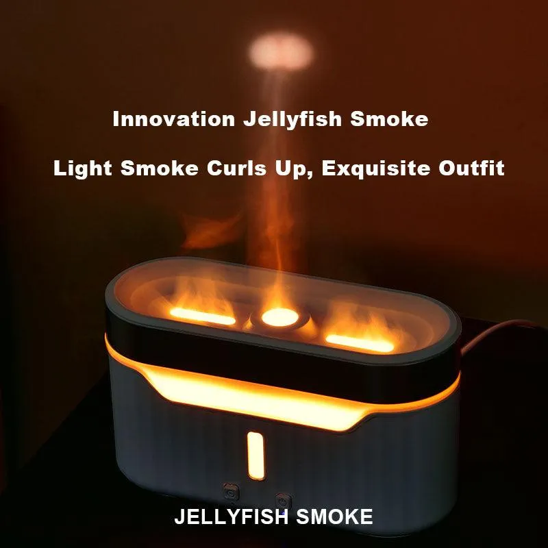 New Jellyfish Flame Humidifier Simulation Flame Aromatherapy Humidifier Jellyfish Fog Circle Atmosphere Lamp Humidifier